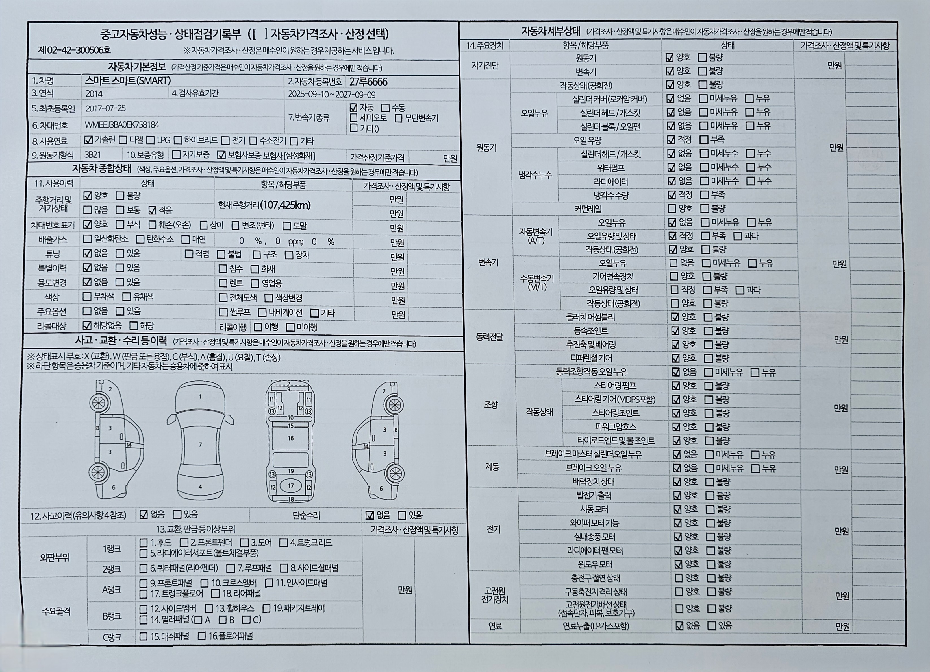 Smart Fortwo 2014 — inspection photo 3