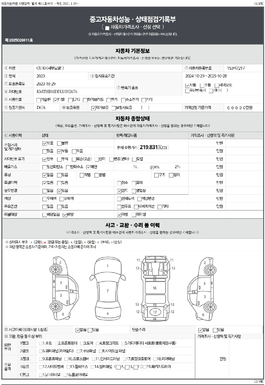 Genesis GV80 2020 — inspection photo 1