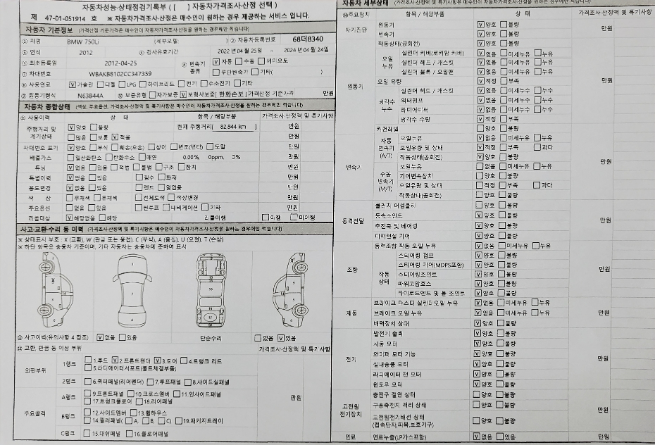 BMW 7-Series 2012 — inspection photo 1