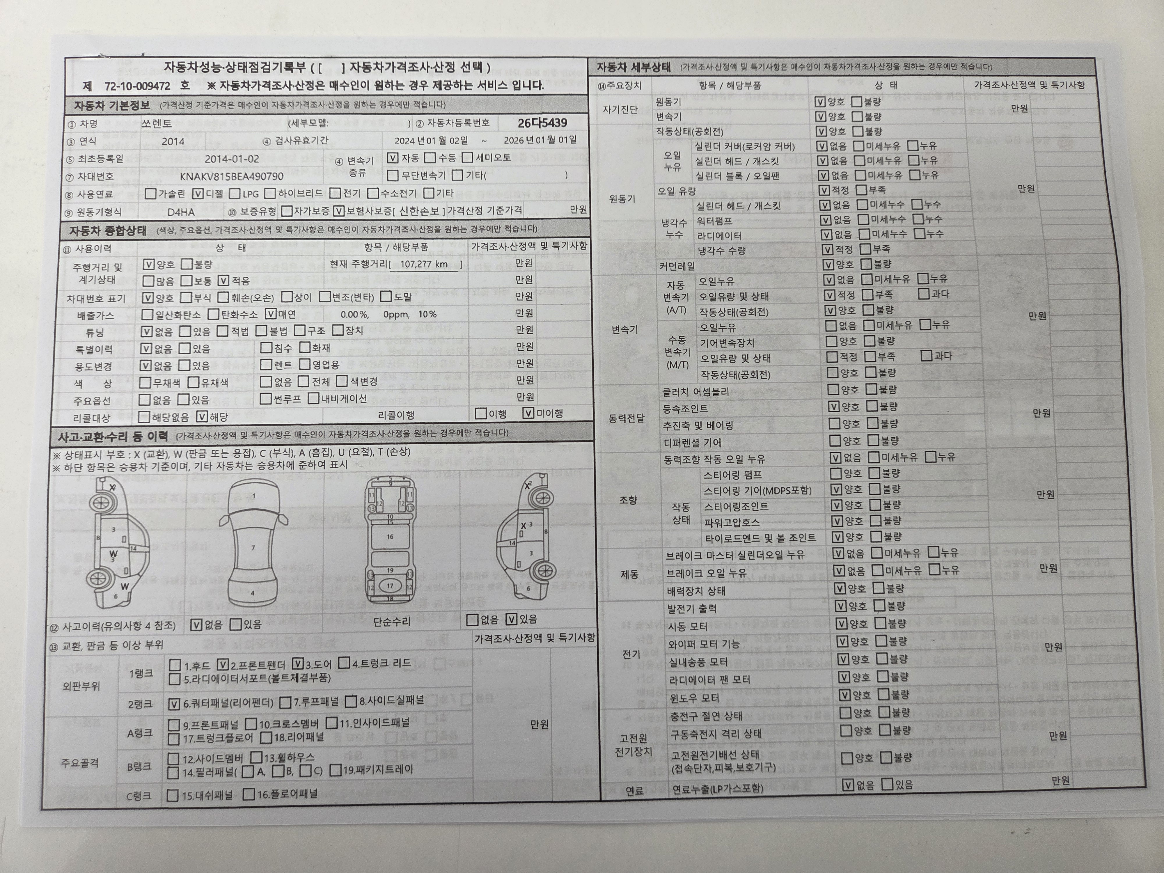 Kia Sorento 2014 — inspection photo 1