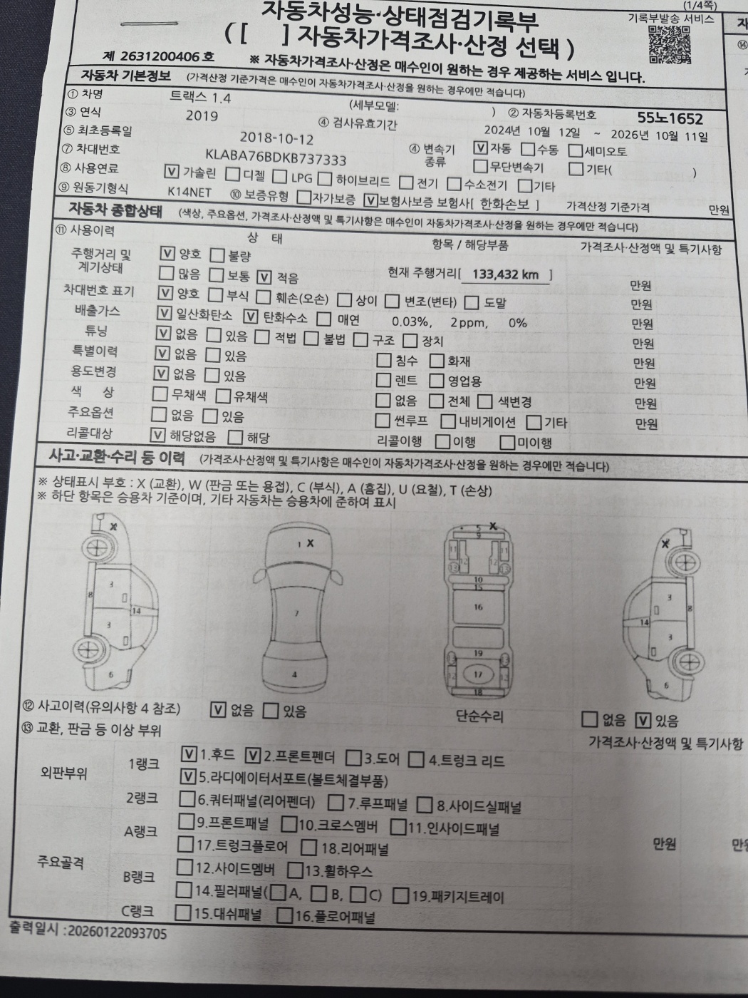 Chevrolet Korea Trax 2019 — inspection photo 1