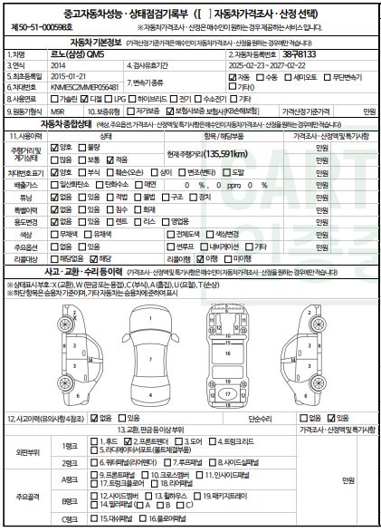 Renault Korea QM5  2014 — inspection photo 1