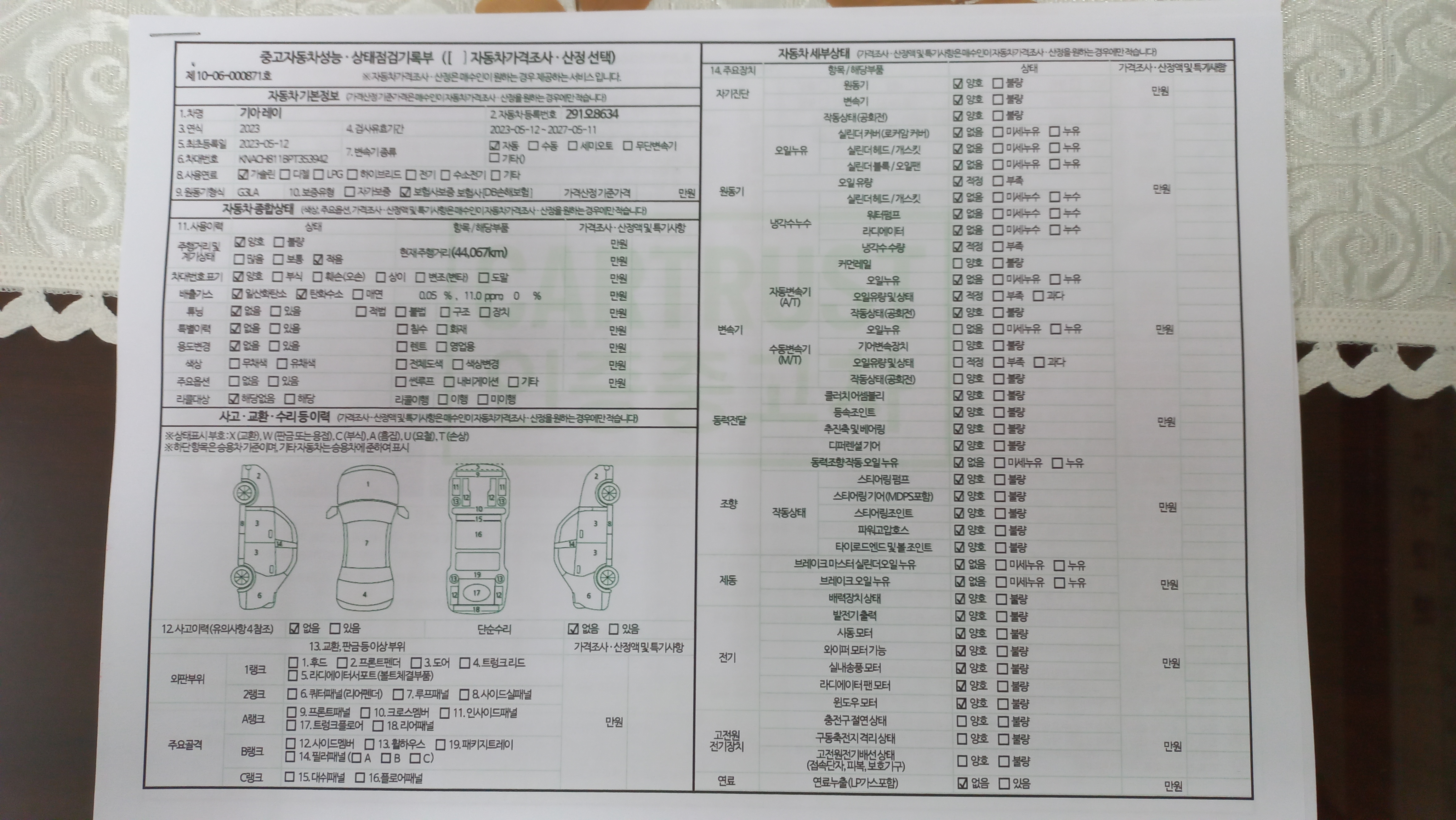 Kia RAY 2023 — inspection photo 1