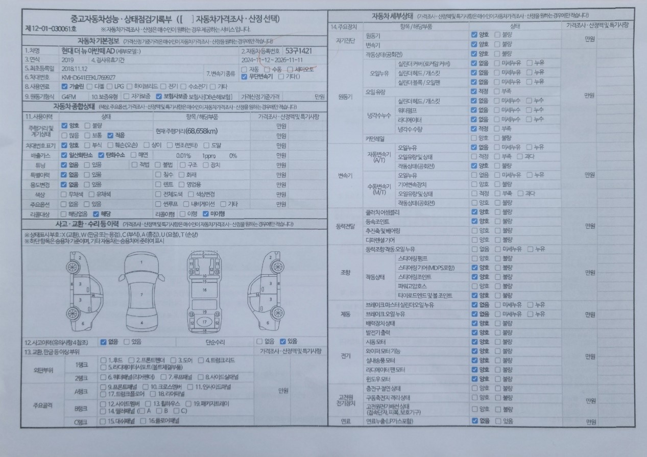 Hyundai AVANTE 2019 — inspection photo 1