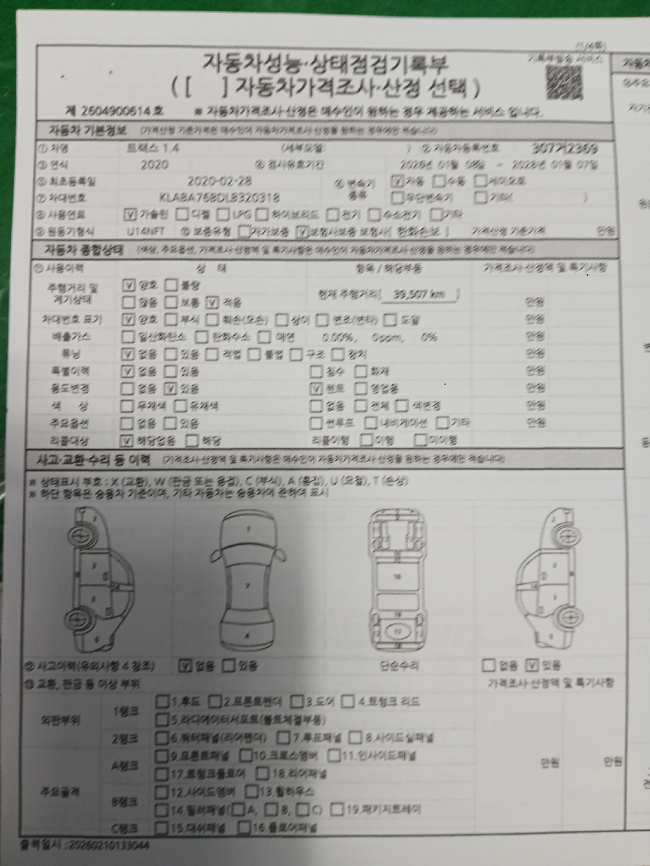 Chevrolet Korea Trax 2020 — inspection photo 1