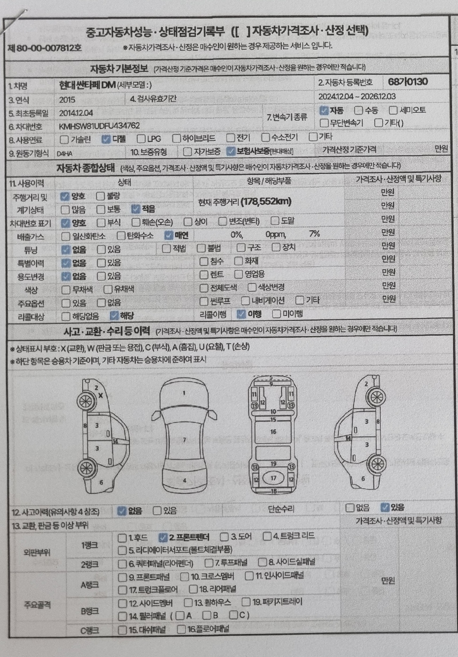 Hyundai Santafe 2015 — inspection photo 1