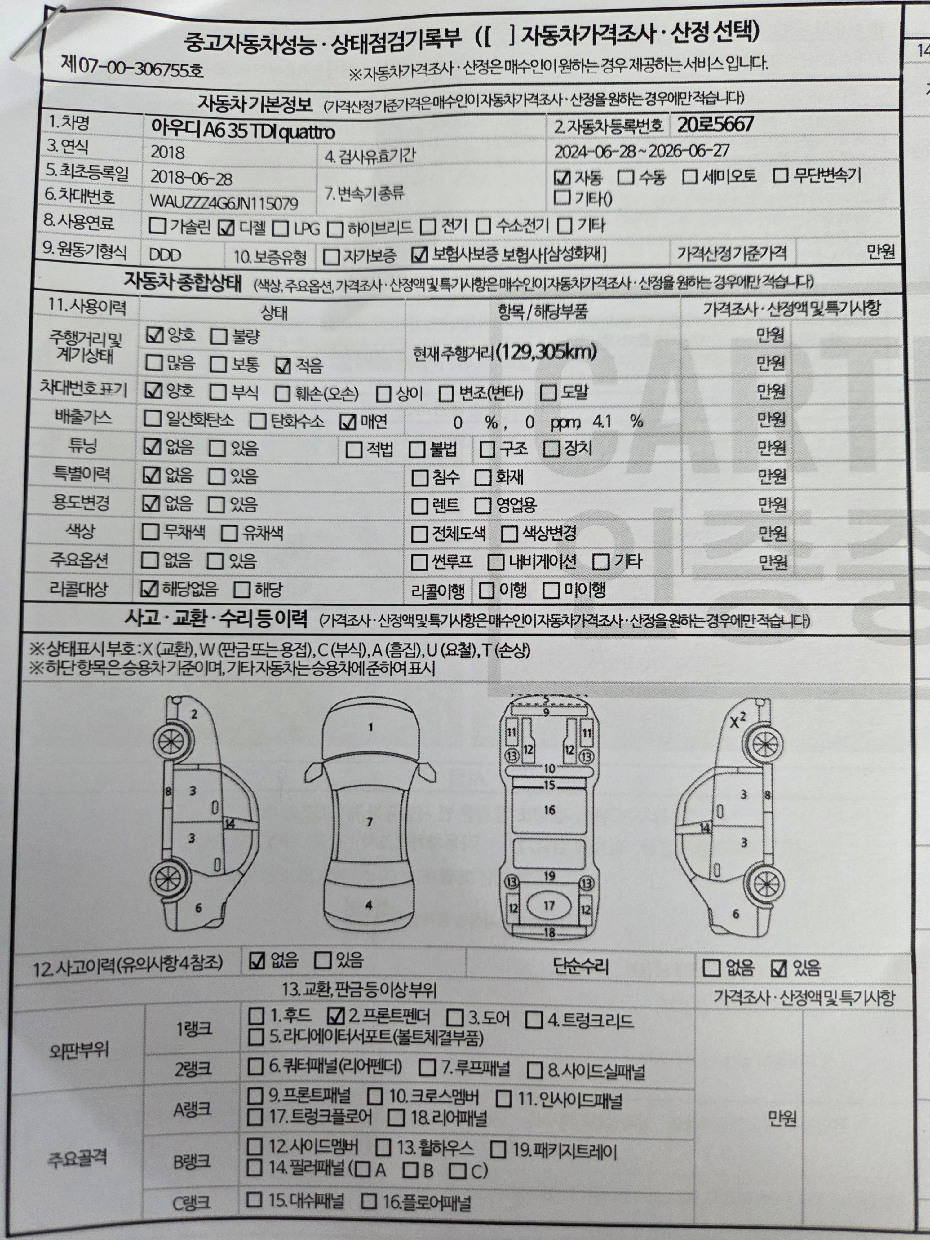 Audi A6 2018 — inspection photo 1