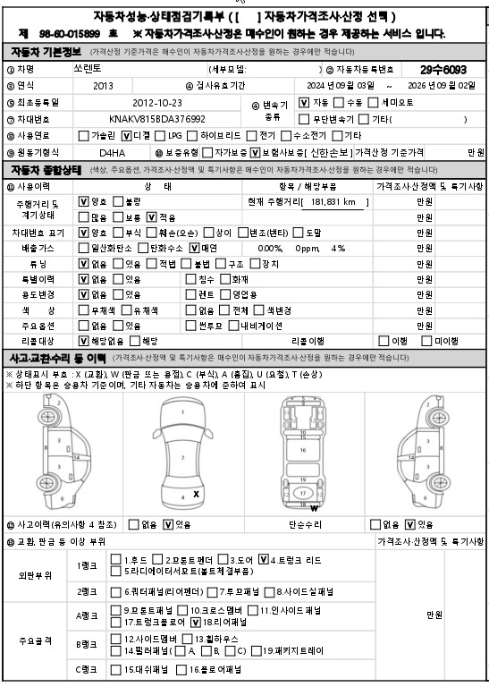 Kia Sorento 2013 — inspection photo 1
