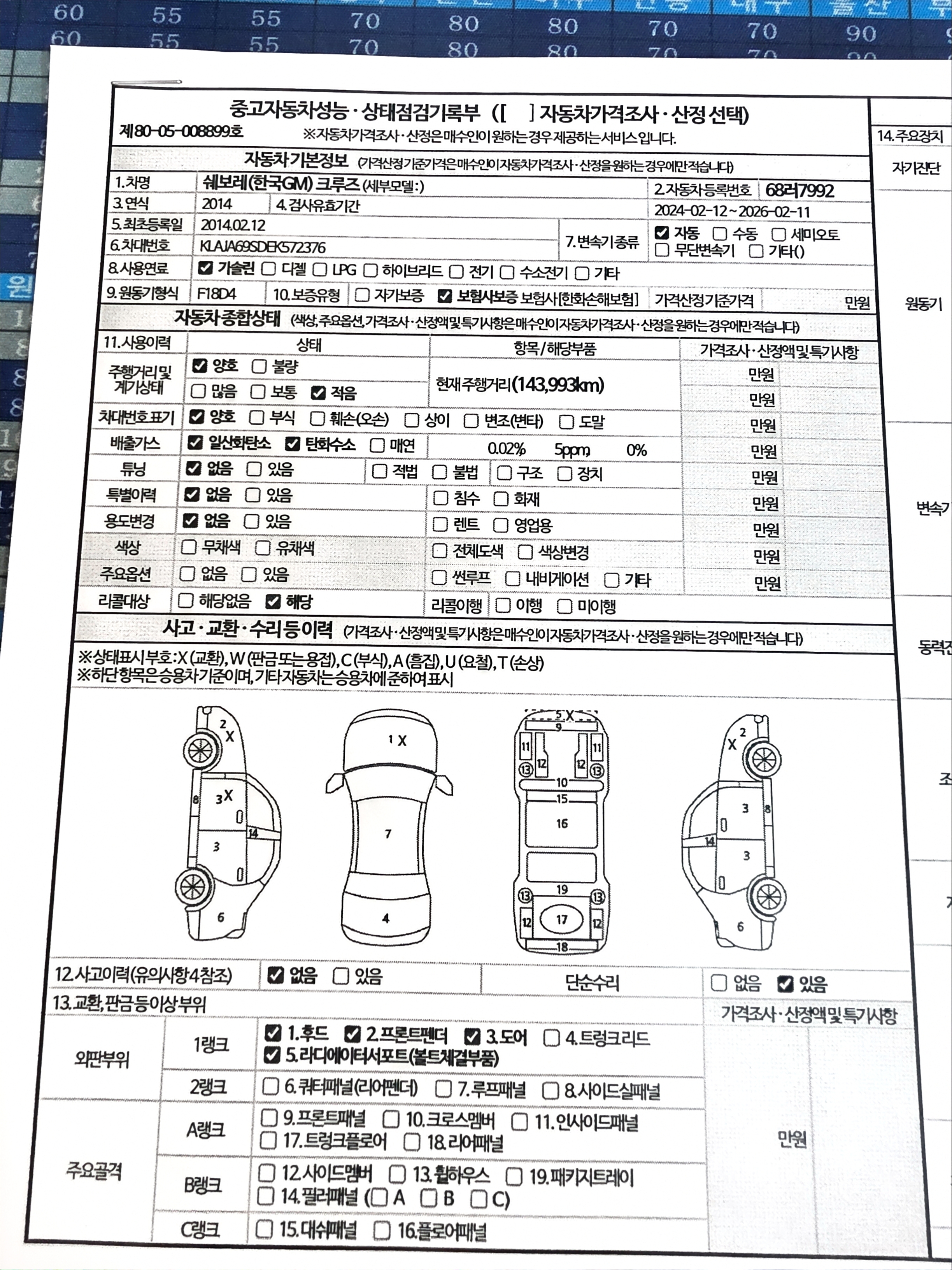 Chevrolet Korea Cruze 2014 — inspection photo 1