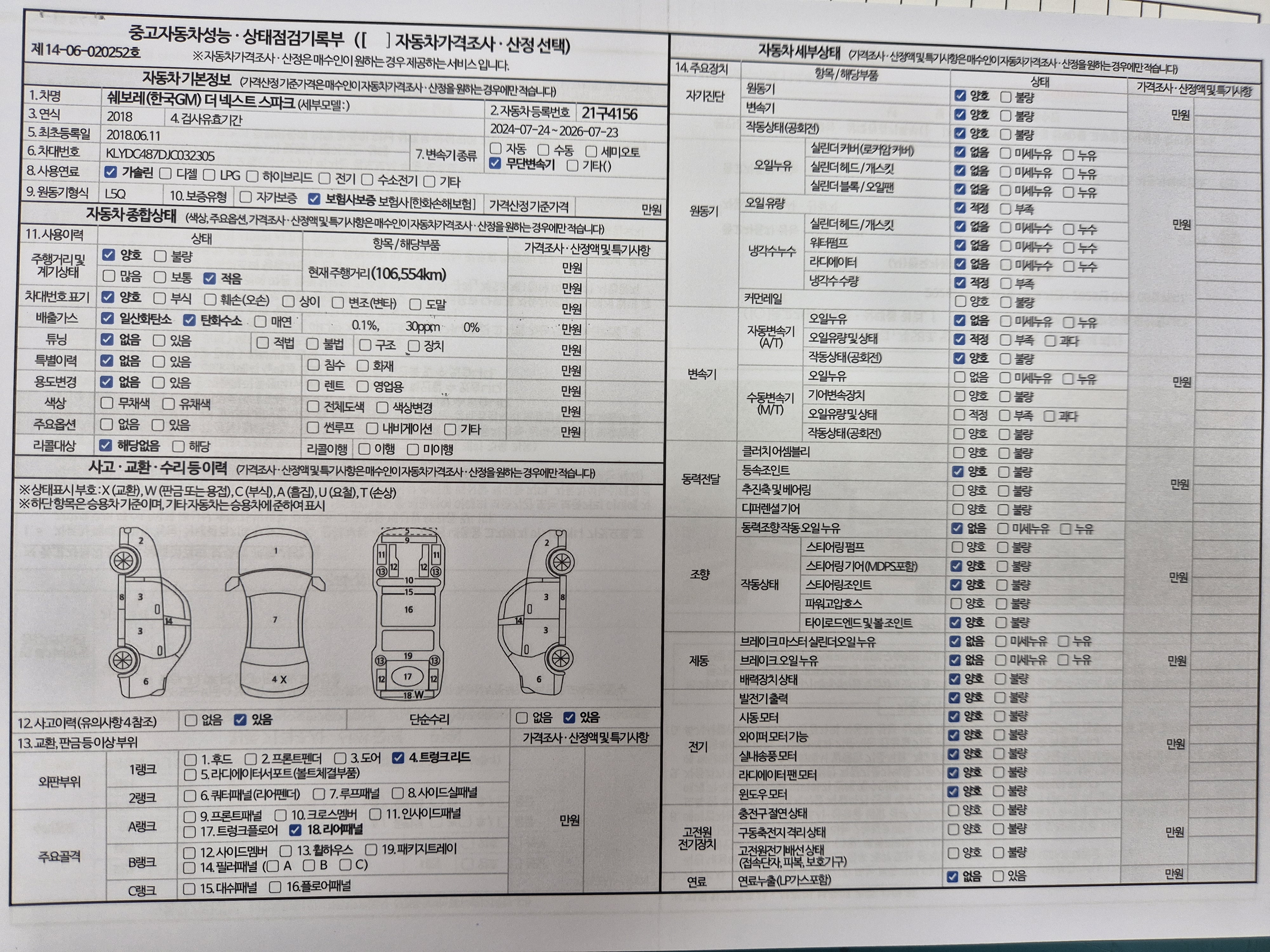 Chevrolet Korea Spark 2018 — inspection photo 1