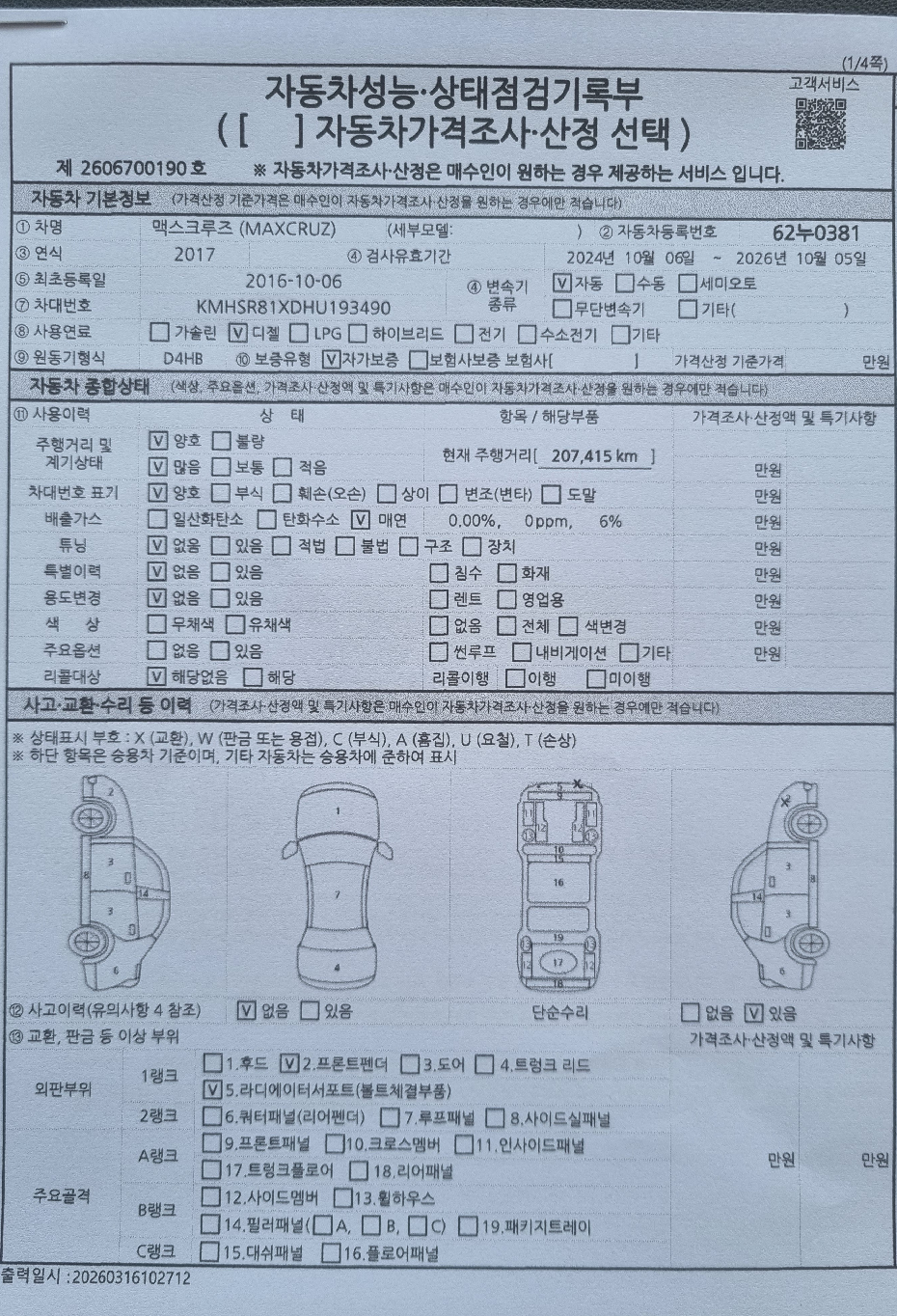 Hyundai Maxcruz 2017 — inspection photo 1