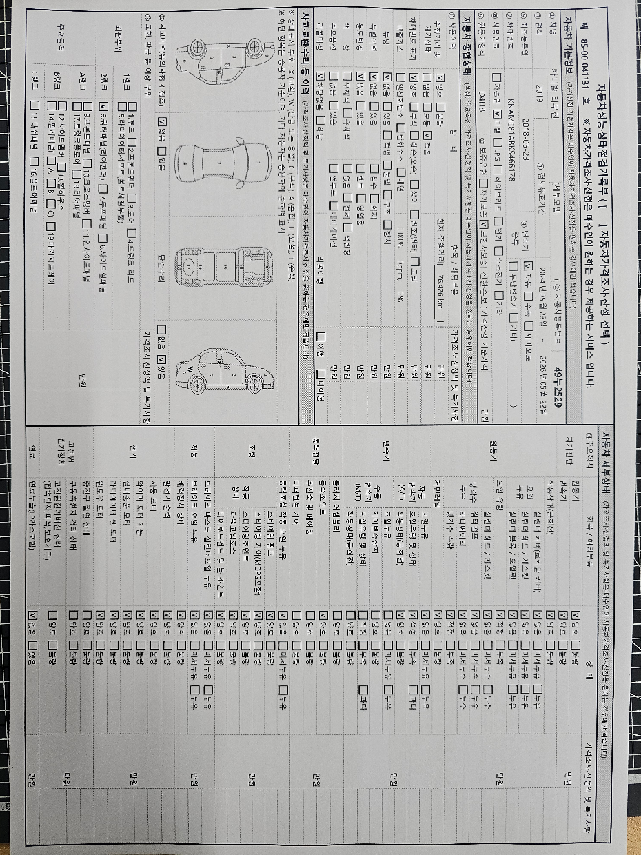 Kia Canival 2019 — inspection photo 1