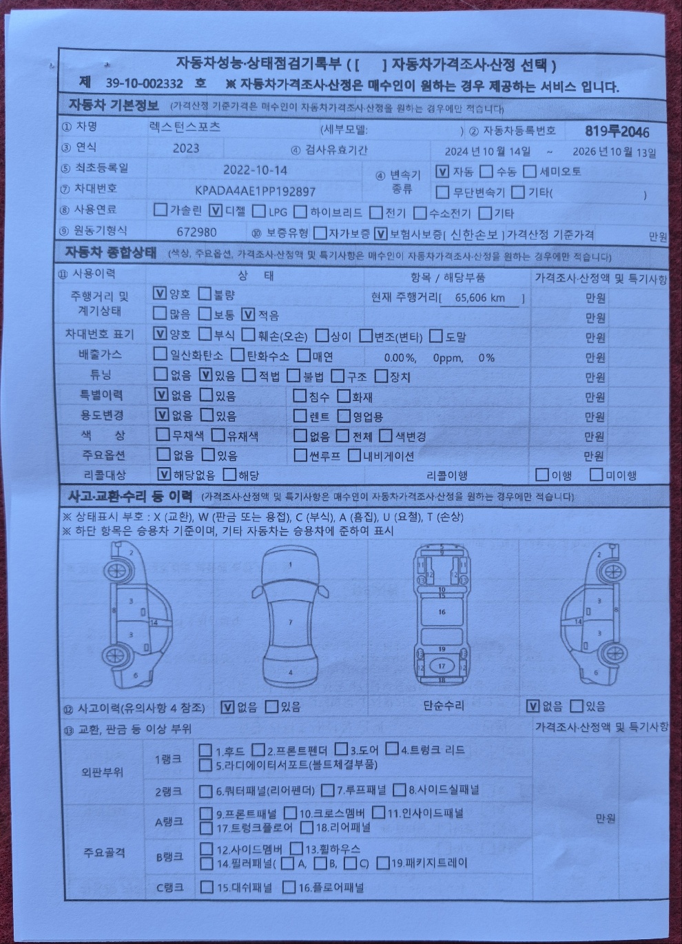 KG Mobility Rexton 2023 — inspection photo 1