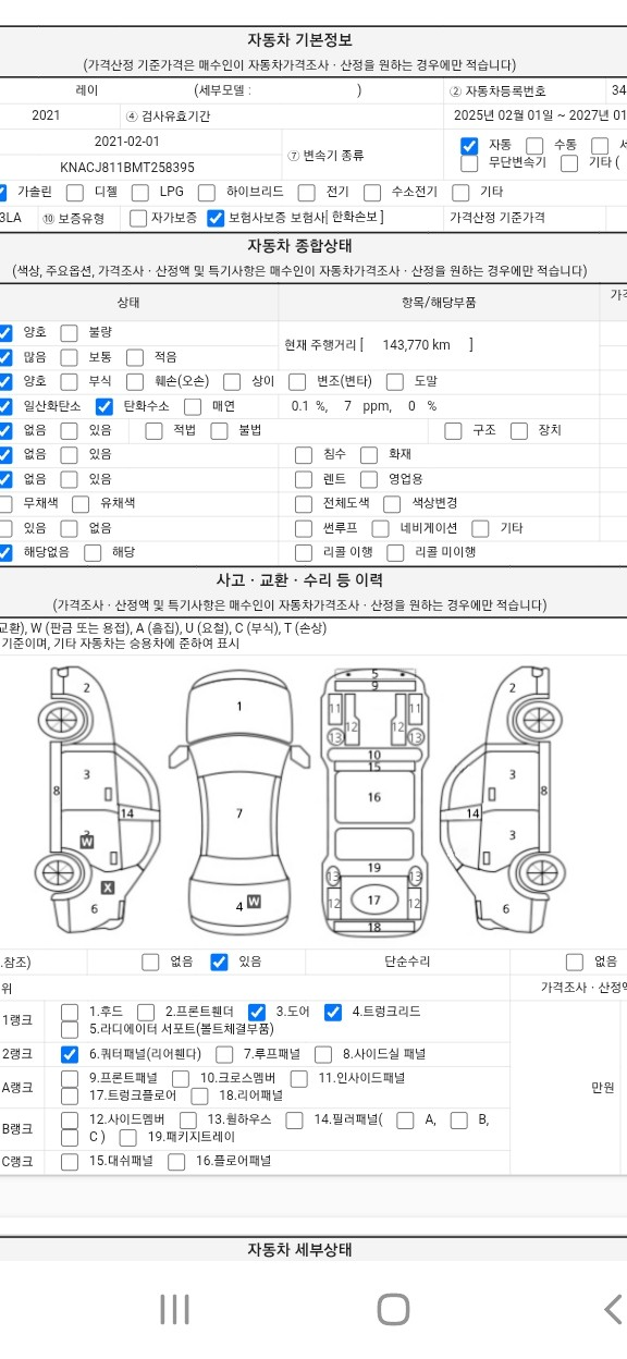Kia RAY 2021 — inspection photo 1