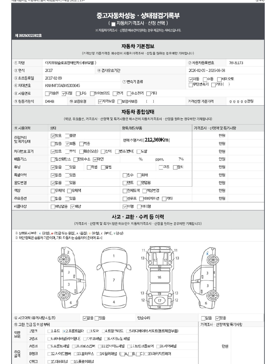 Kia Canival 2017 — inspection photo 1