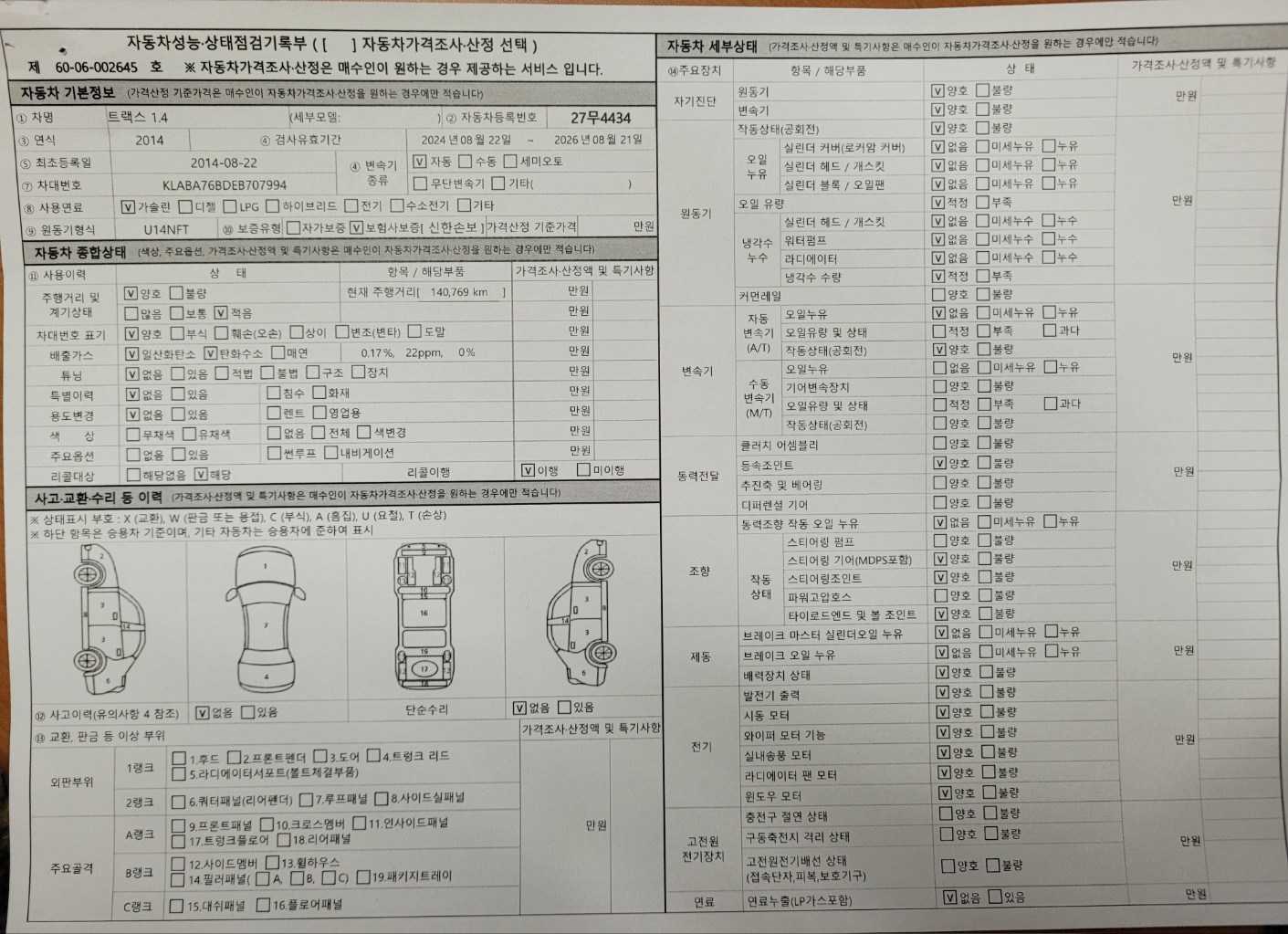 Chevrolet Korea Trax 2014 — inspection photo 1