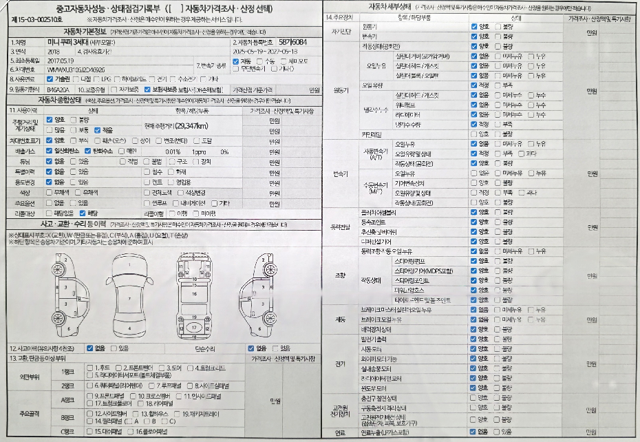 Mini Cooper 2018 — inspection photo 1