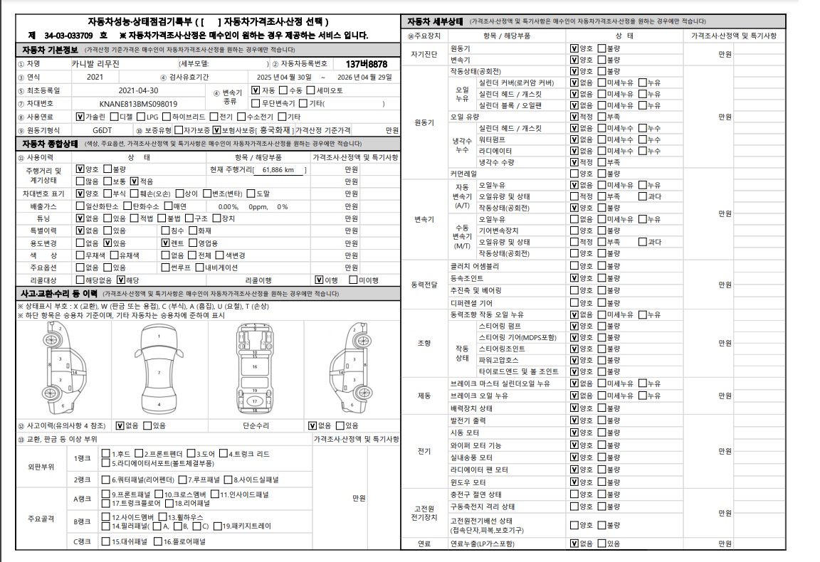 Kia Canival 2021 — inspection photo 1