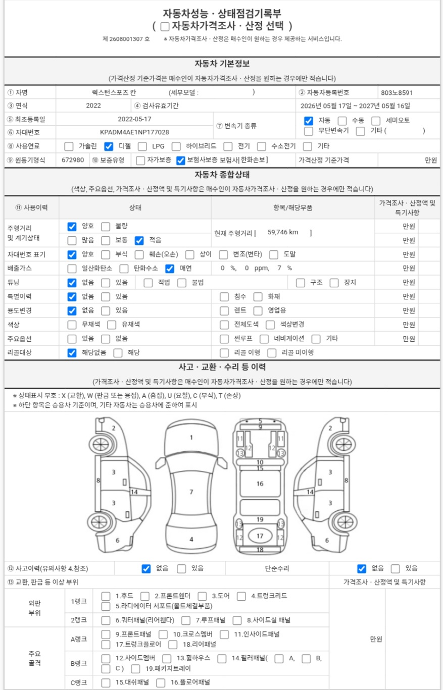 KG Mobility Rexton 2022 — inspection photo 1