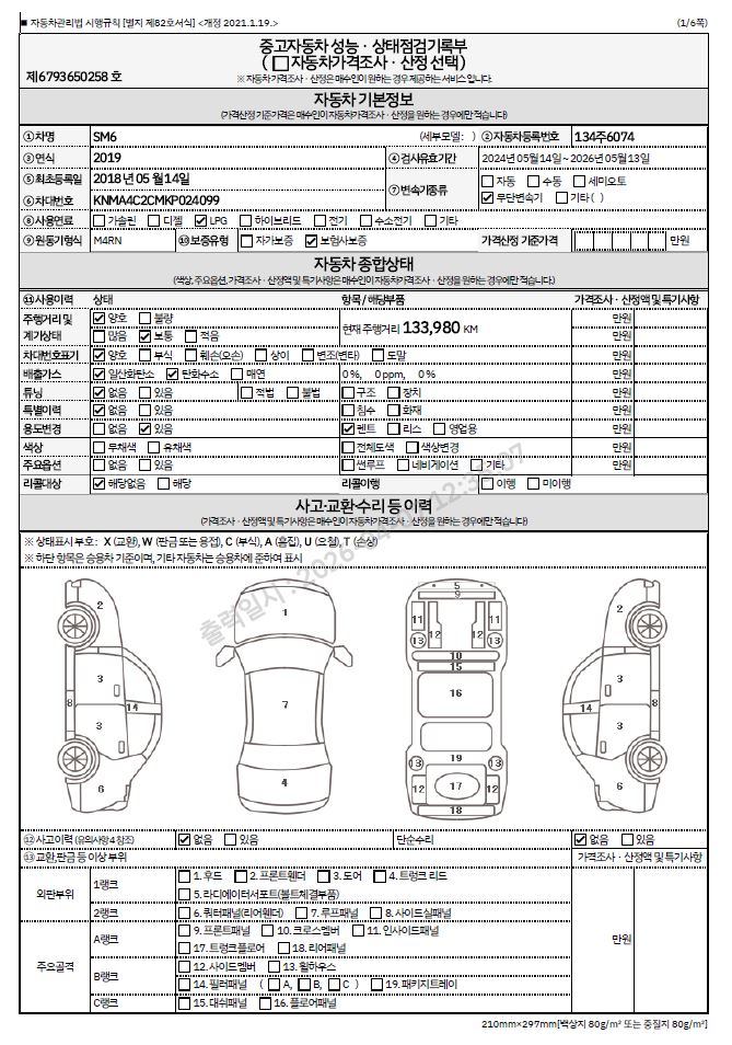 Renault Korea SM6 2019 — inspection photo 1