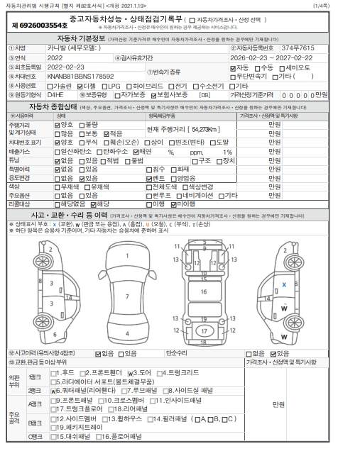 Kia Canival 2022 — inspection photo 1