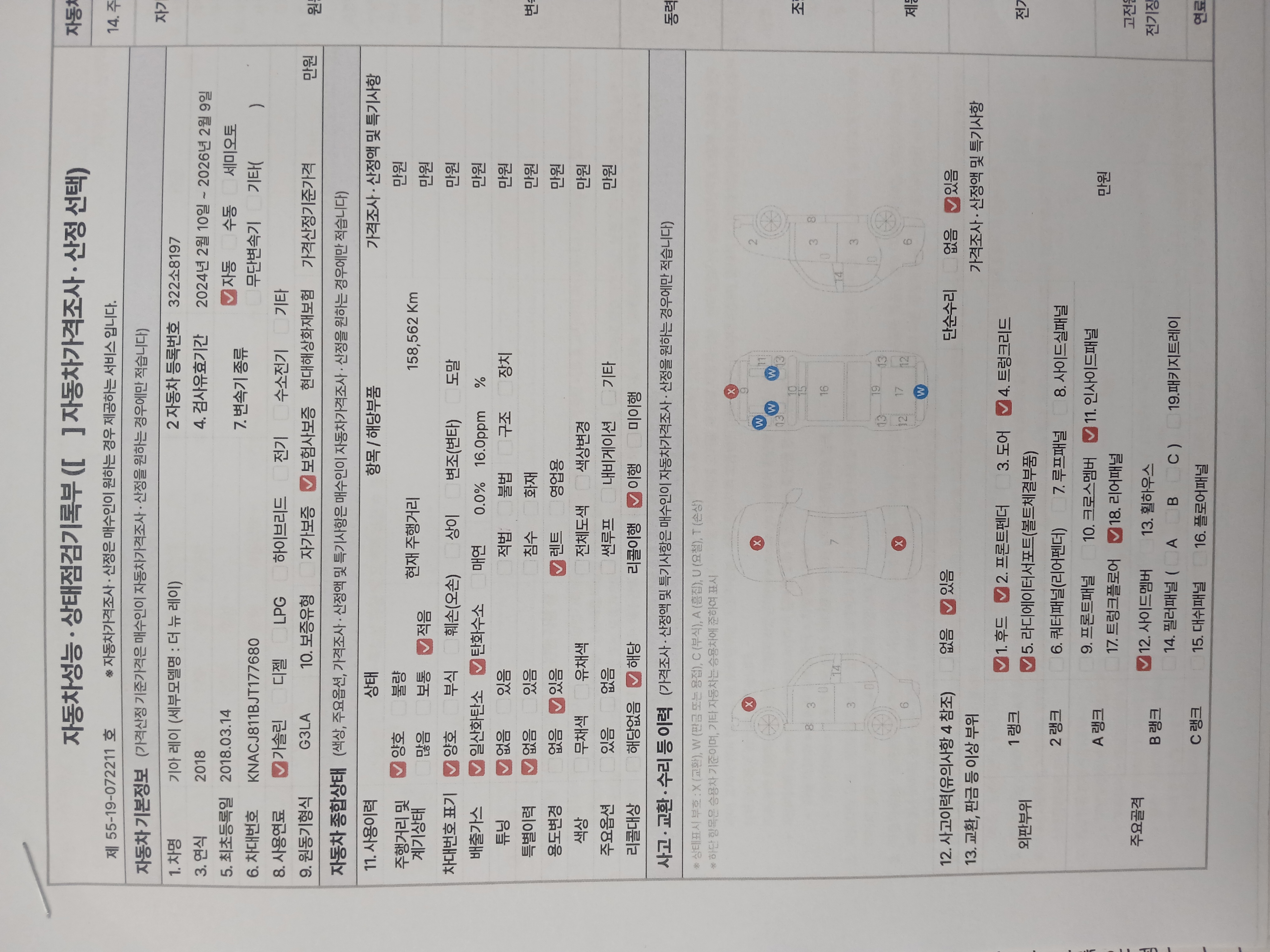 Kia RAY 2018 — inspection photo 1