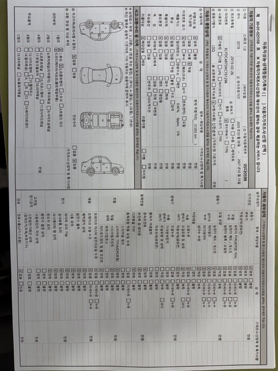Chevrolet Korea Spark 2019 — inspection photo 1