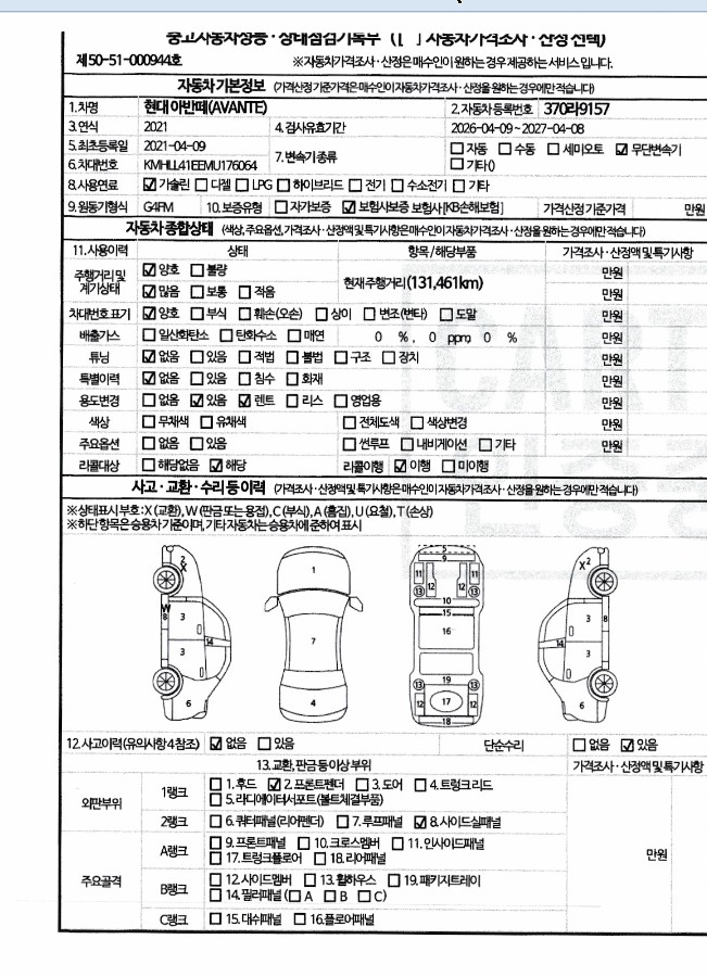 Hyundai AVANTE 2021 — inspection photo 1