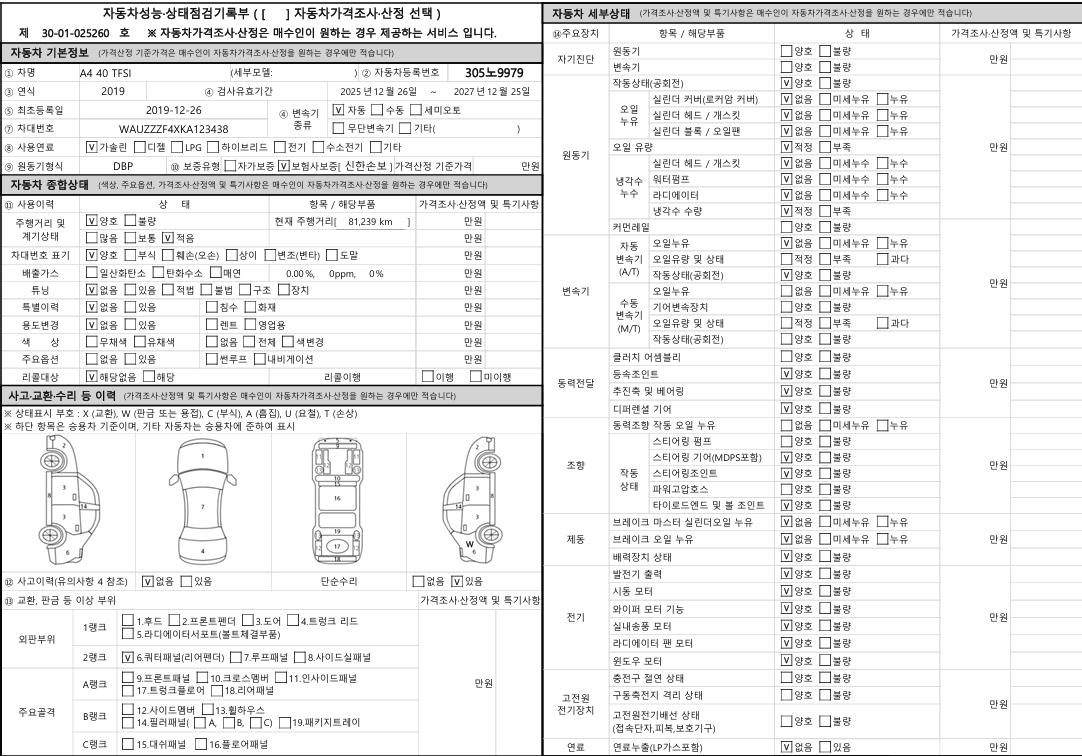 Audi A4 2019 — inspection photo 1