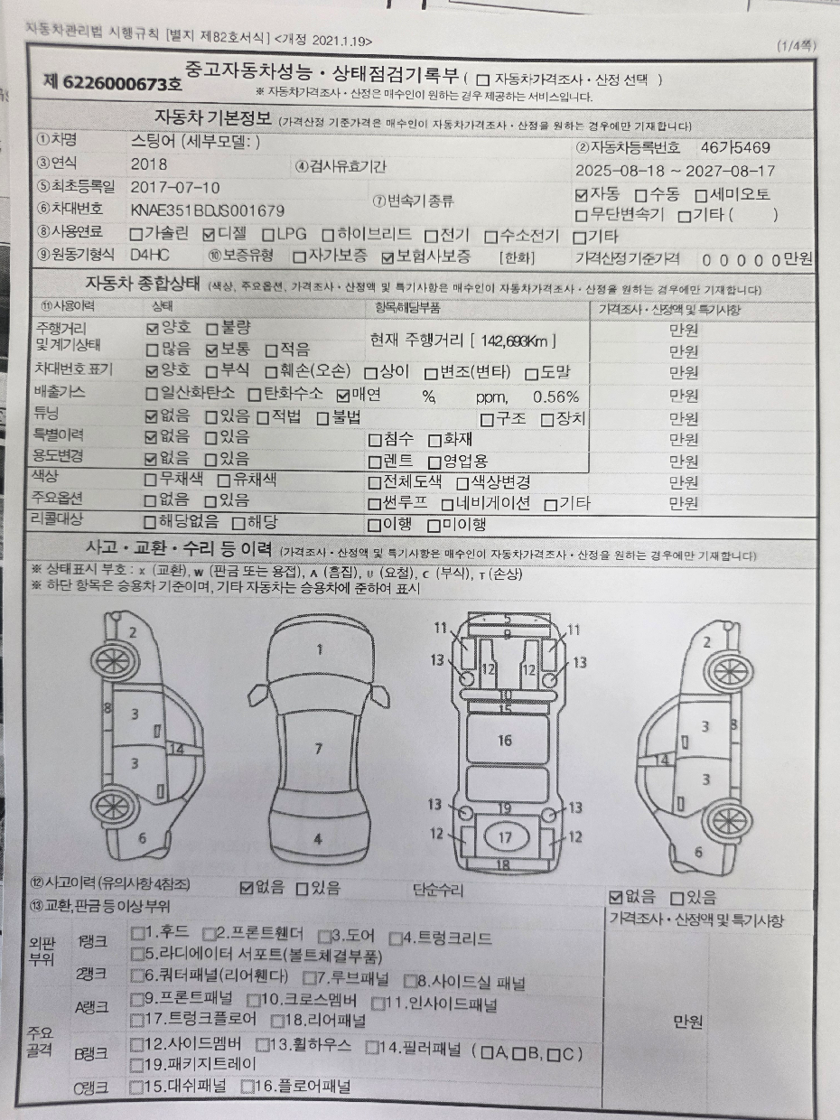 Kia Stinger 2018 — inspection photo 1