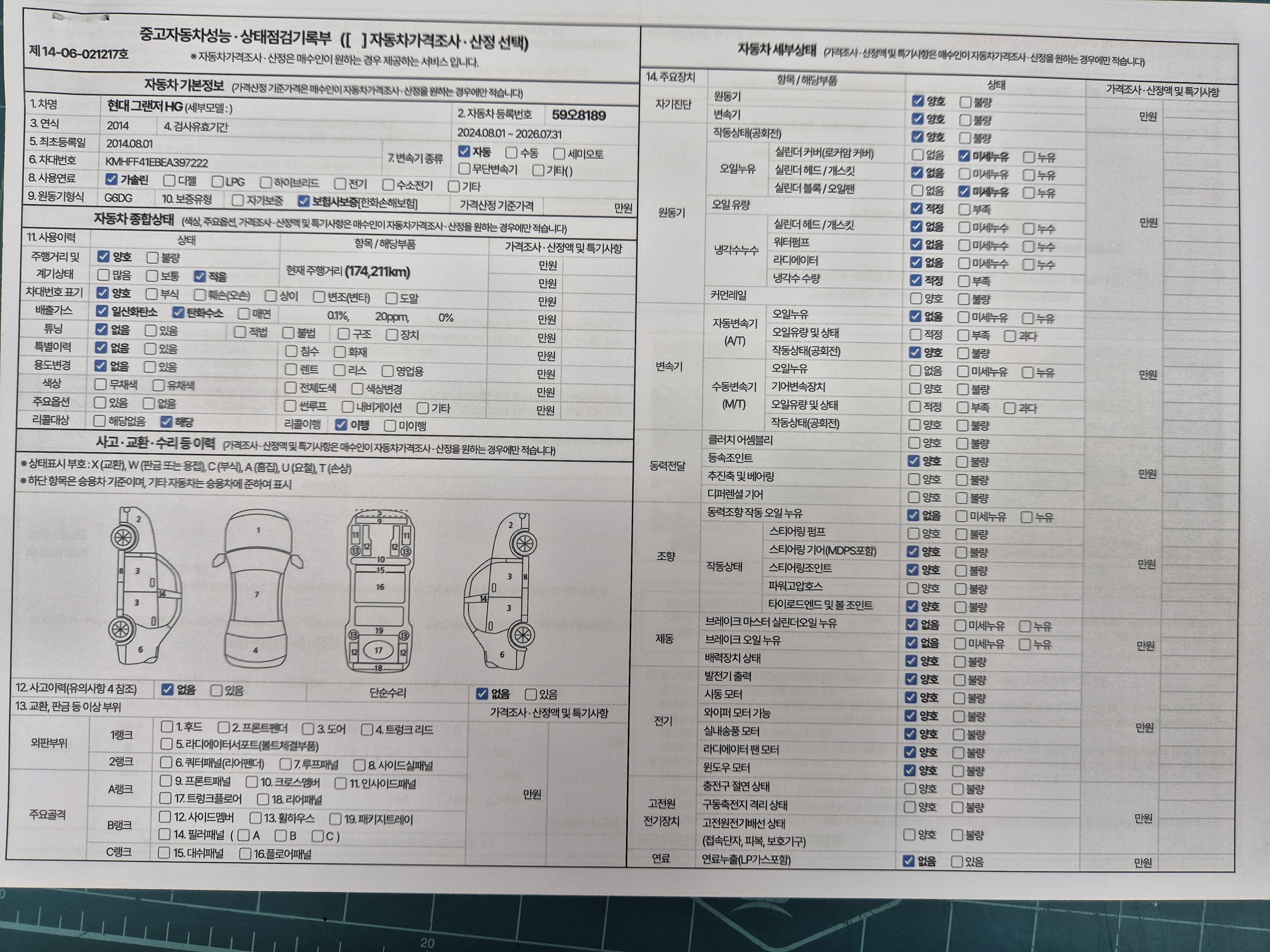 Hyundai Grandeur 2014 — inspection photo 1