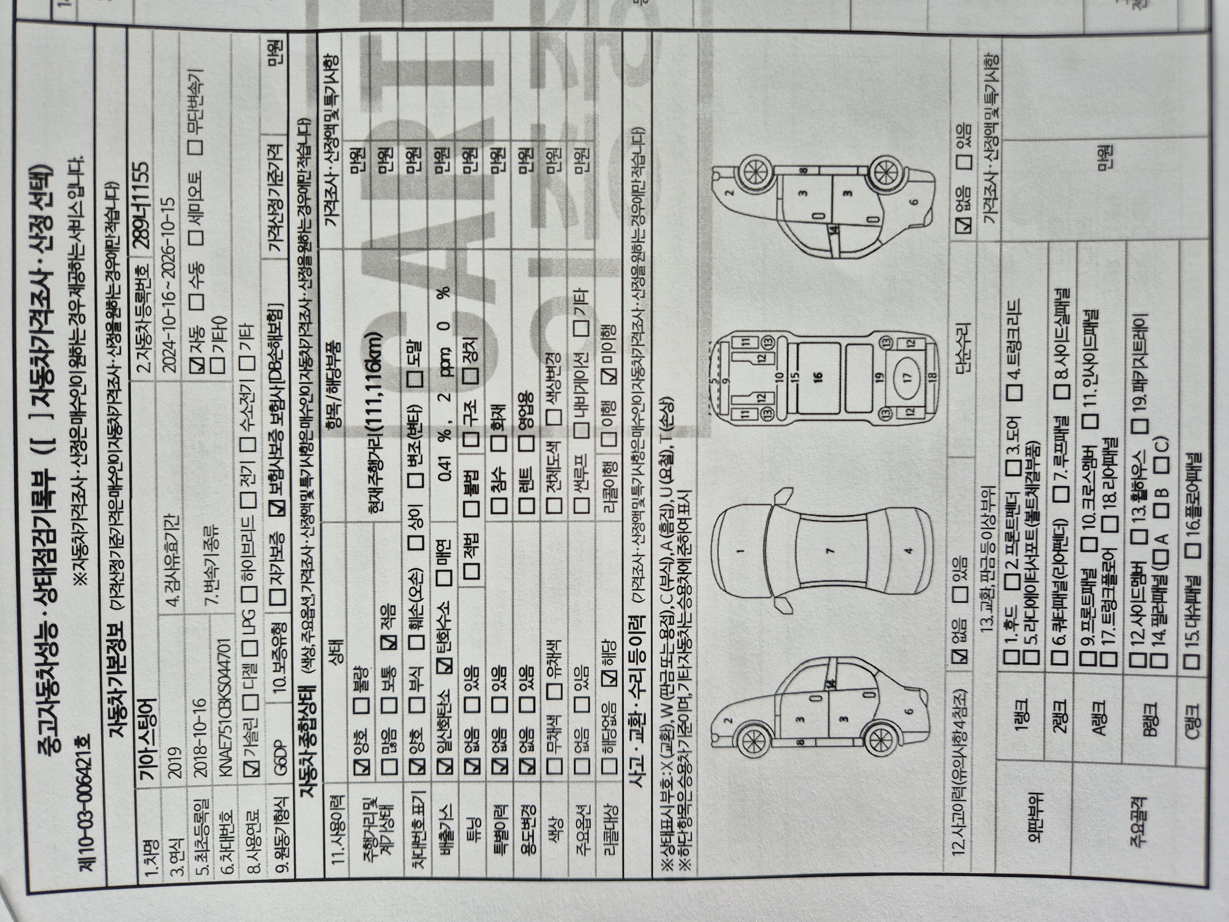 Kia Stinger 2019 — inspection photo 1