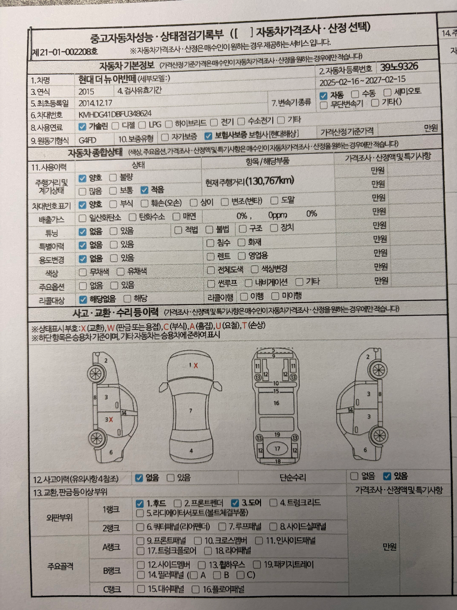 Hyundai AVANTE 2015 — inspection photo 1