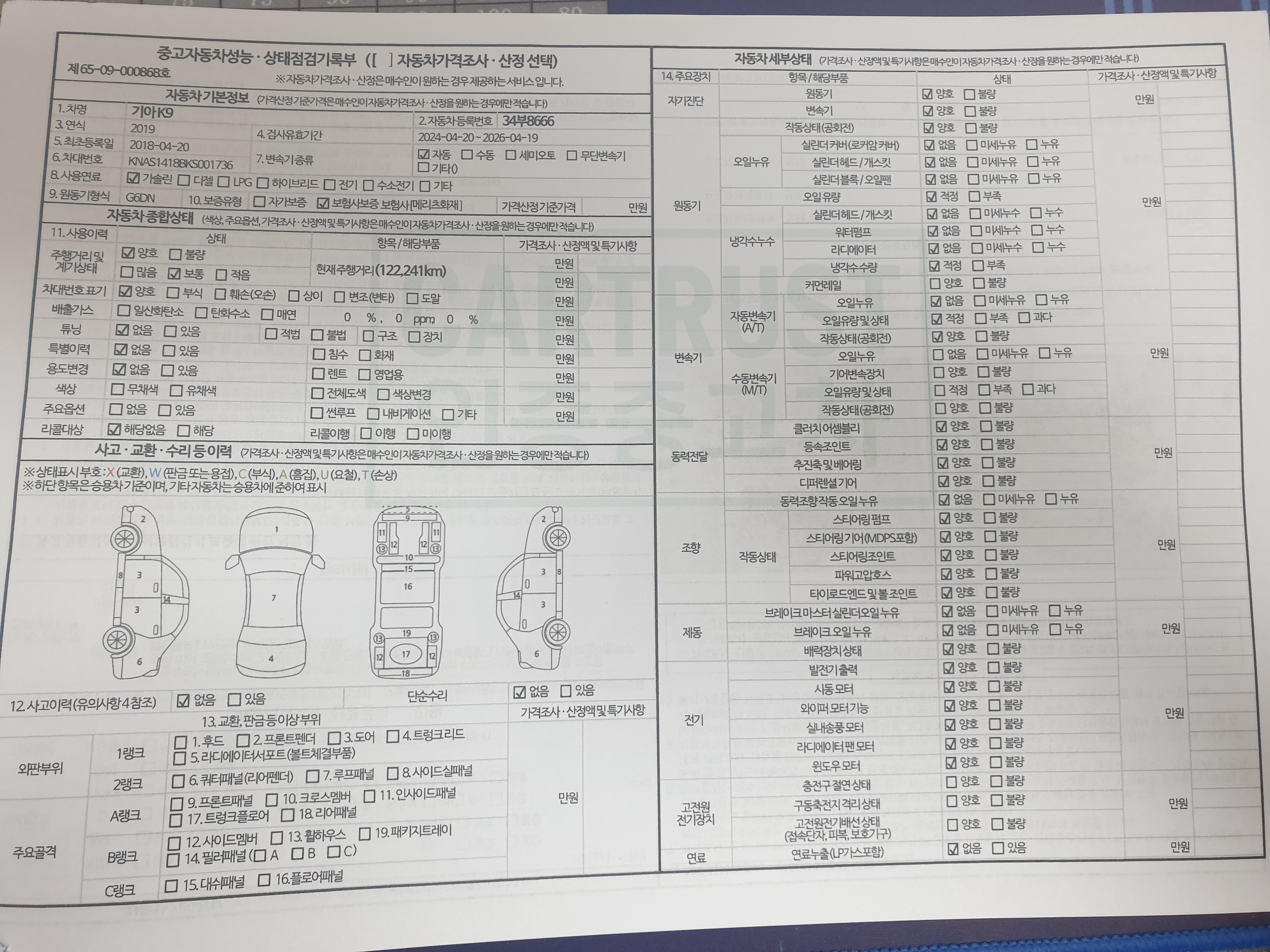 Kia K9 2019 — inspection photo 4