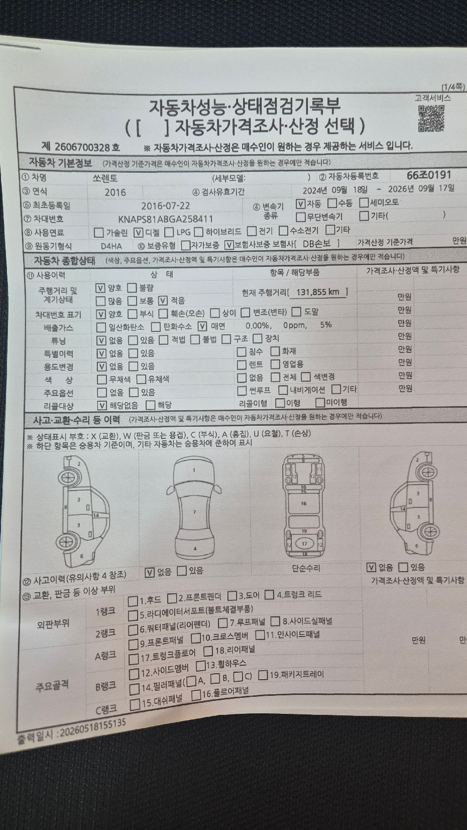 Kia Sorento 2016 — inspection photo 1