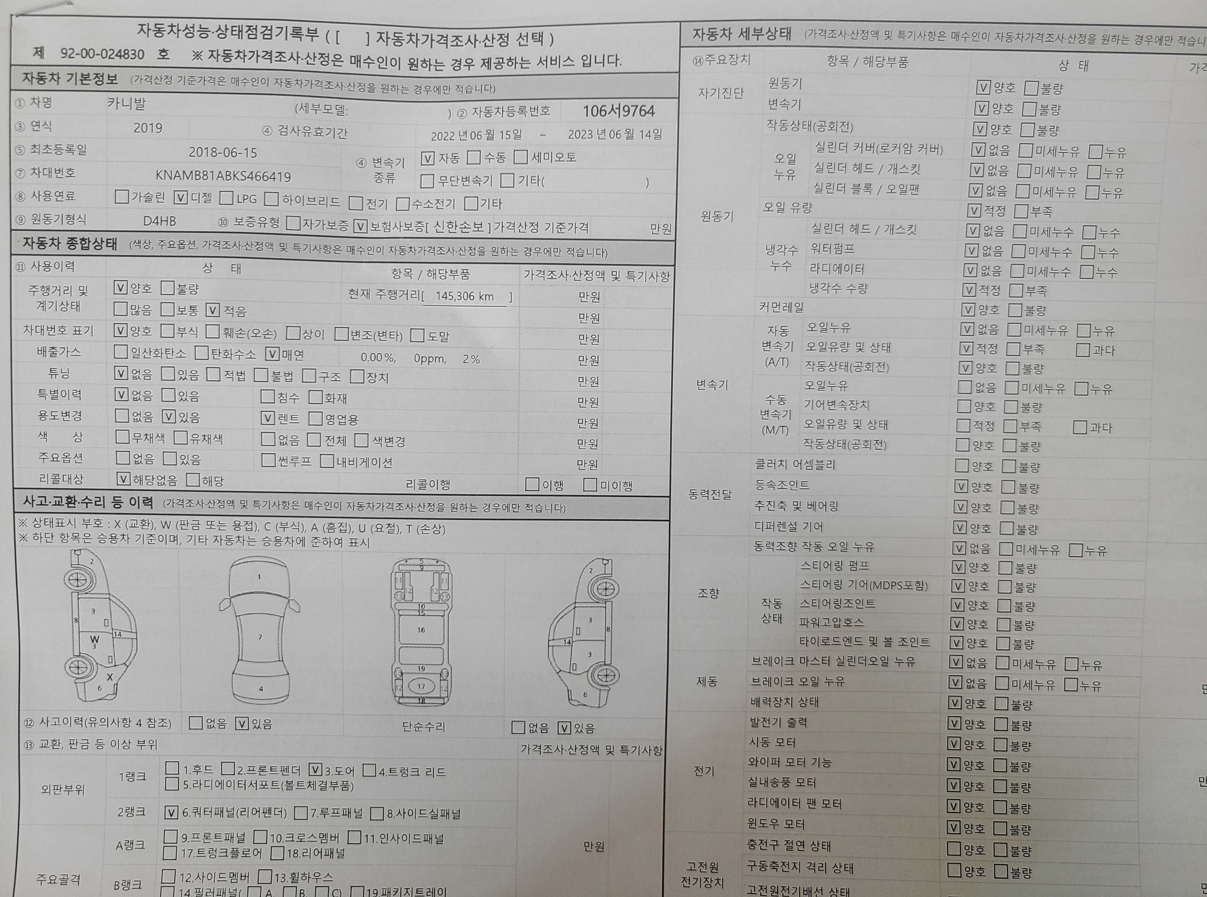 Kia Canival 2019 — inspection photo 1