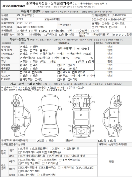 Kia K9 2021 — inspection photo 1