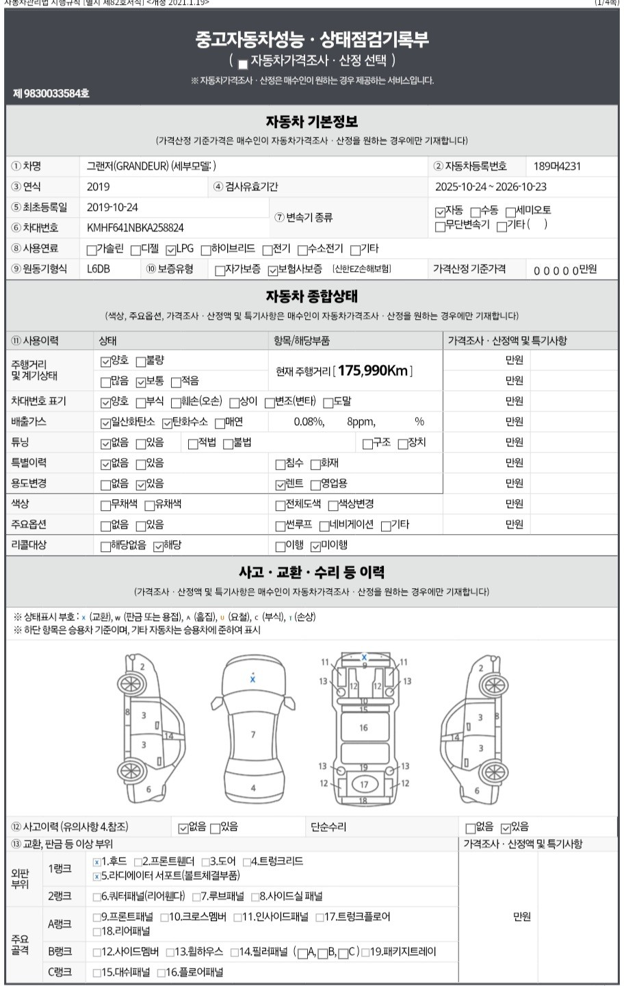 Hyundai Grandeur 2019 — inspection photo 1