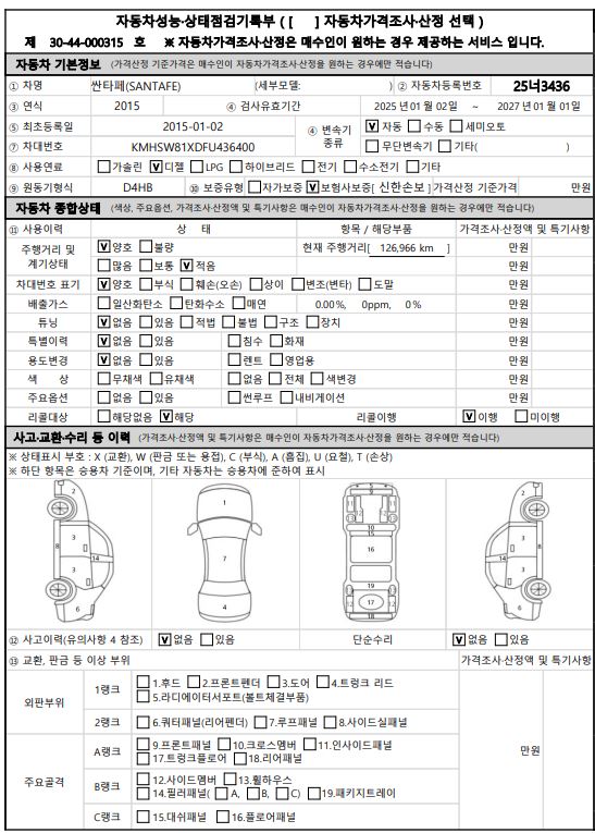 Hyundai Santafe 2015 — inspection photo 3
