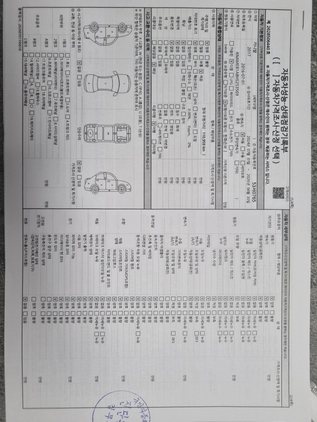 Kia Canival 2017 — inspection photo 3