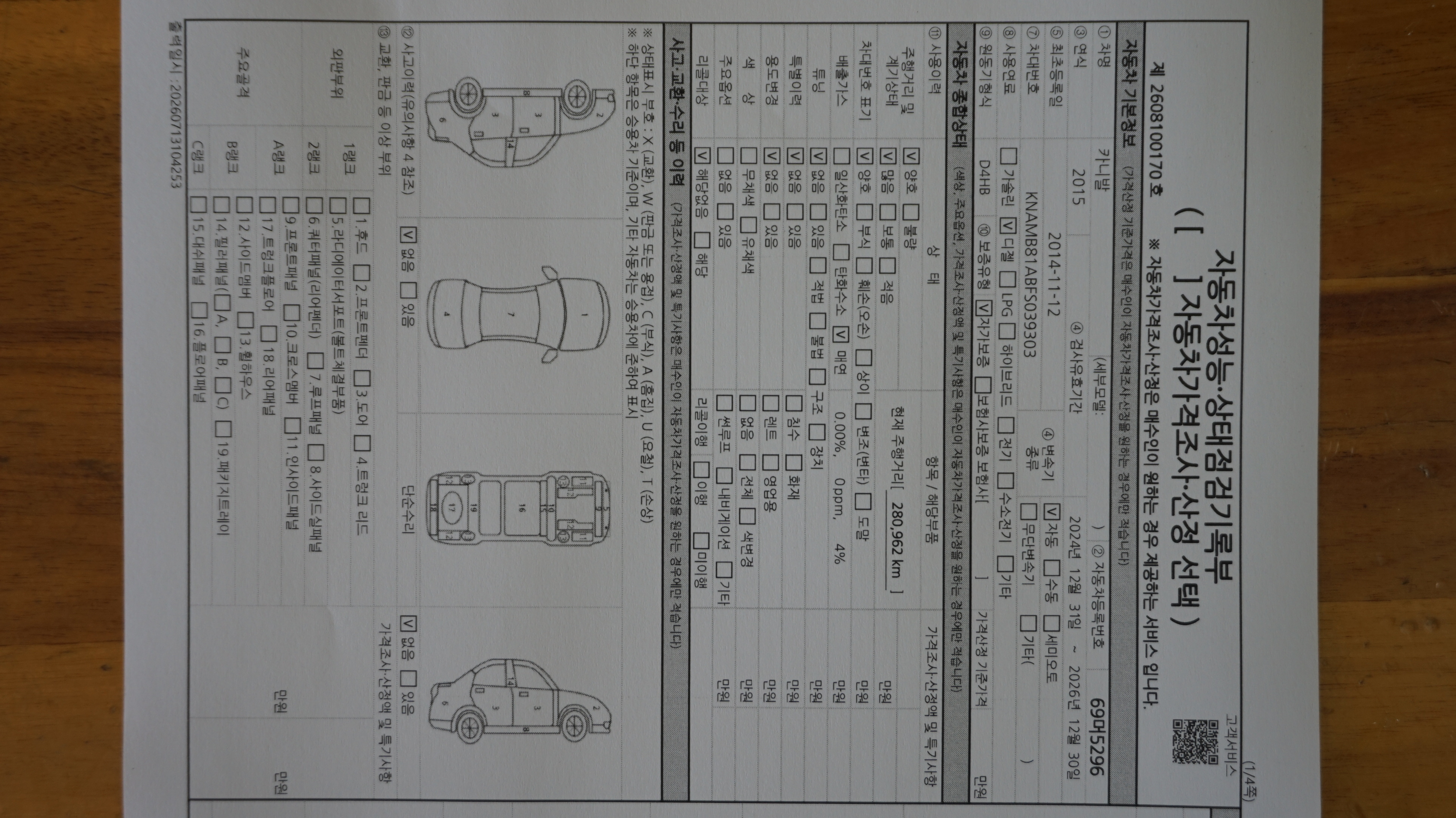 Kia Canival 2015 — inspection photo 3