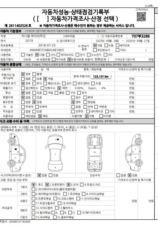 Kia Canival 2019 — inspection photo 1