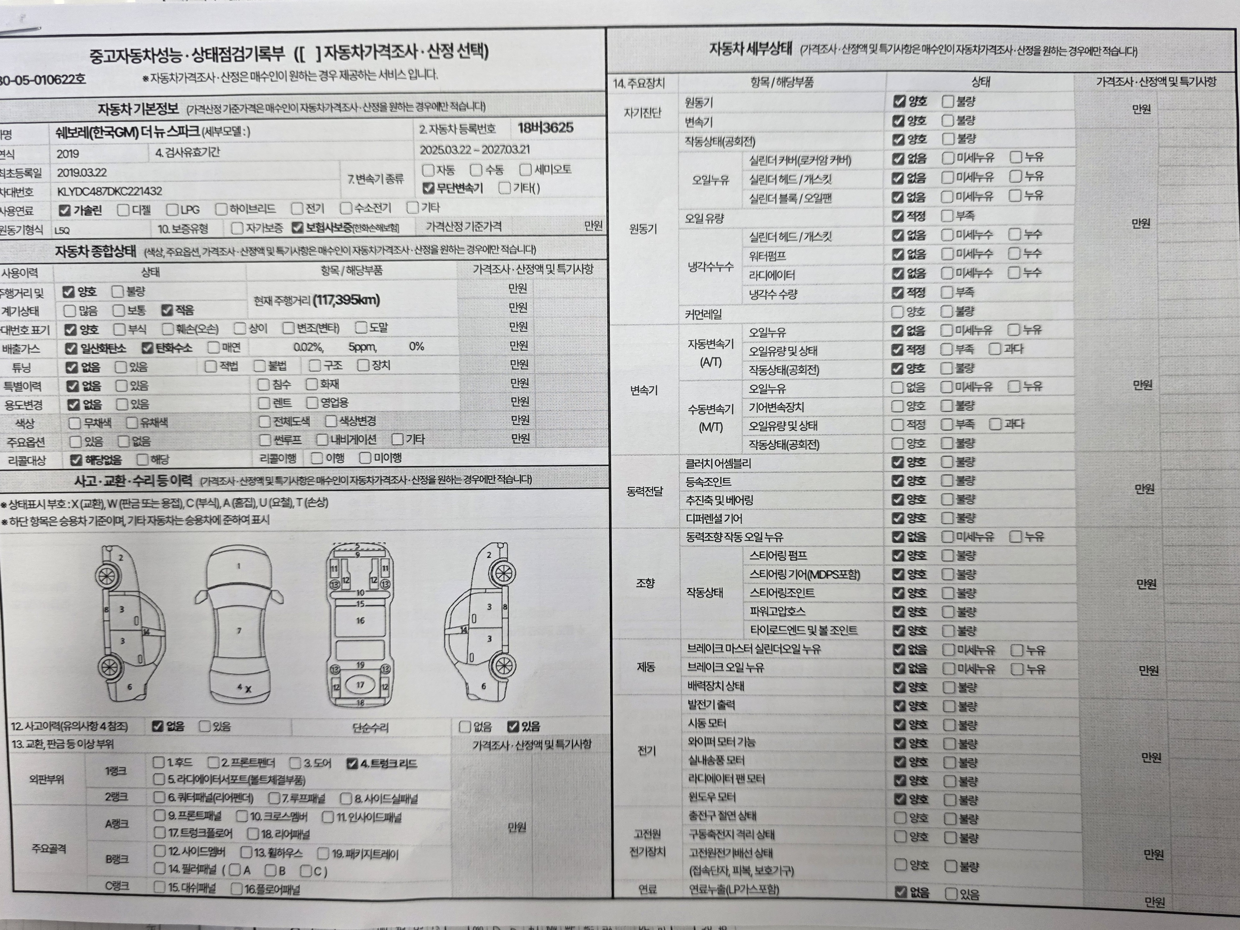 Chevrolet Korea Spark 2019 — inspection photo 1