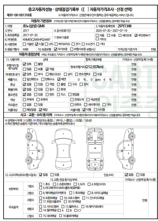 Renault Korea QM6 2017 — inspection photo 1