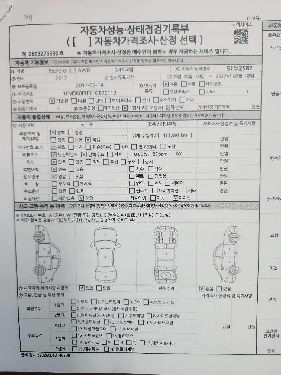 Ford Explorer 2017 — inspection photo 1