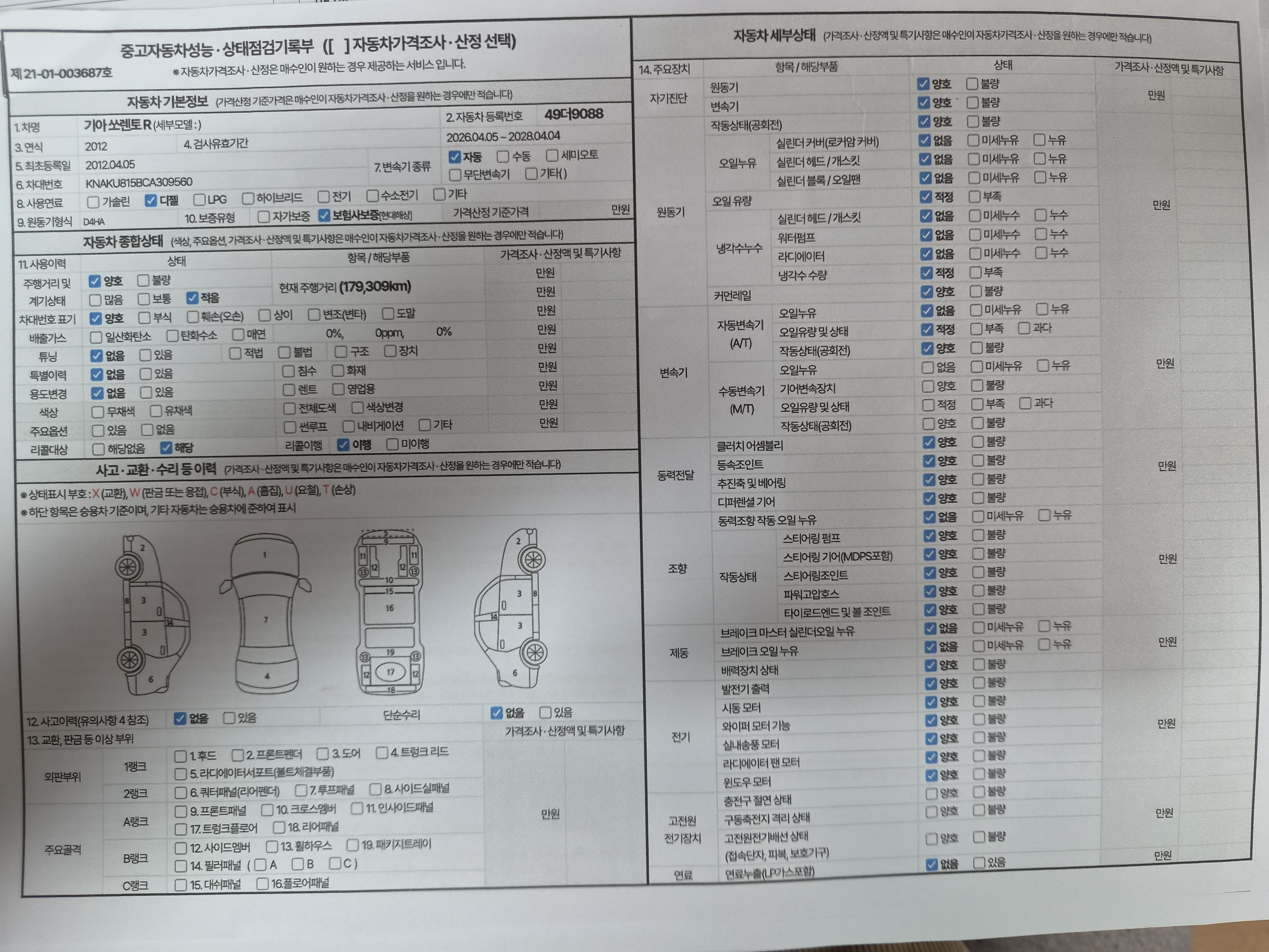 Kia Sorento 2012 — inspection photo 1