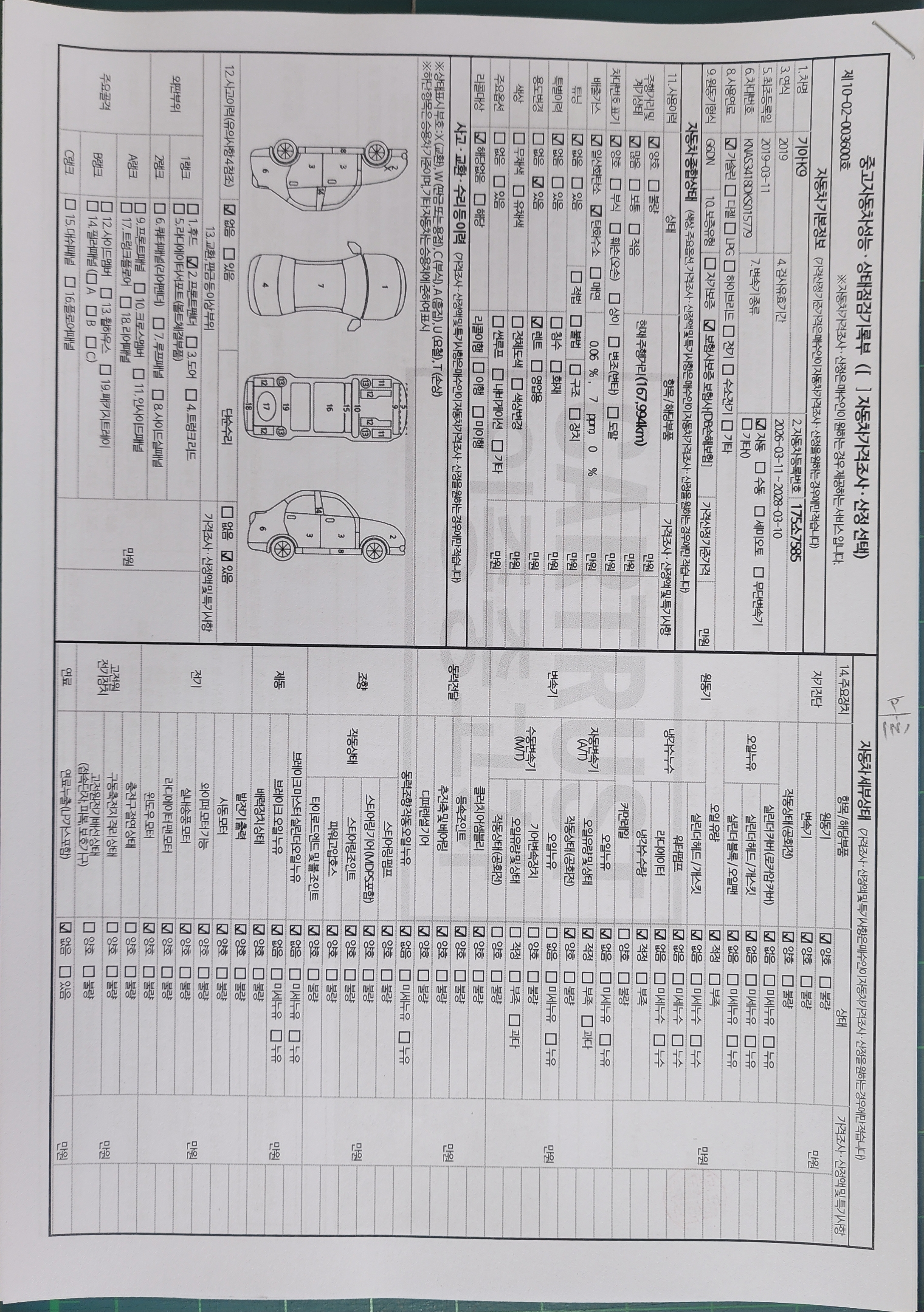 Kia K9 2019 — inspection photo 1