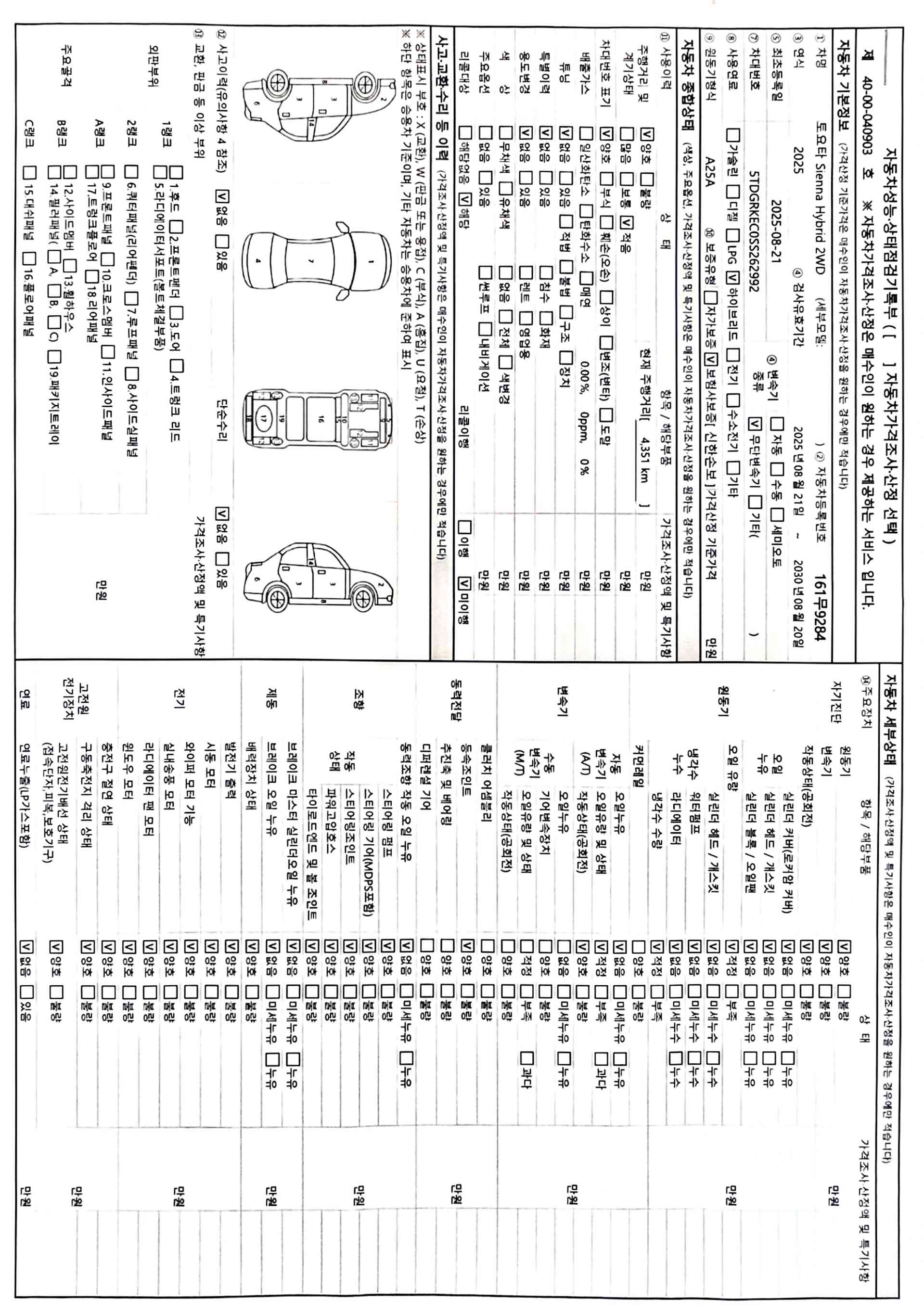 Toyota Sienna 2025 — inspection photo 1
