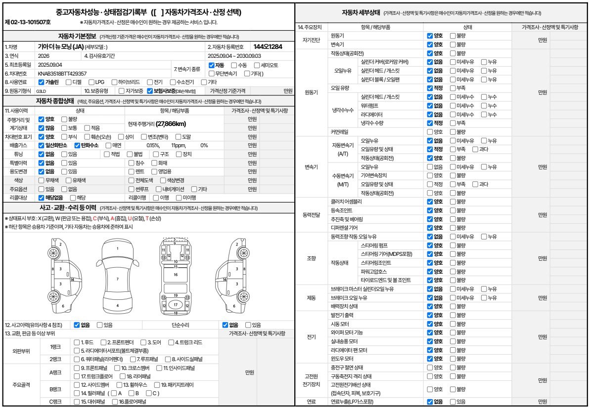 Kia morning 2026 — inspection photo 3
