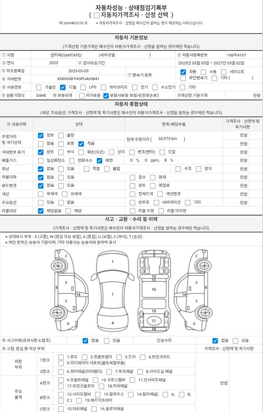 Hyundai Santafe 2023 — inspection photo 1